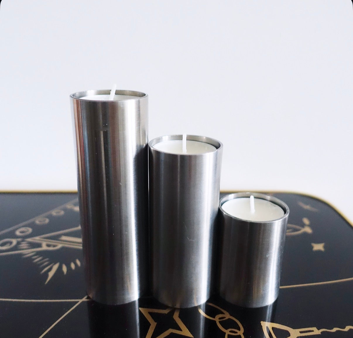 MCM stainless steel candle holders