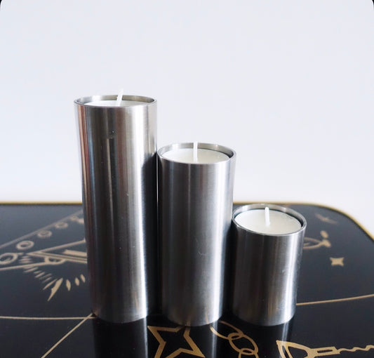 MCM stainless steel candle holders