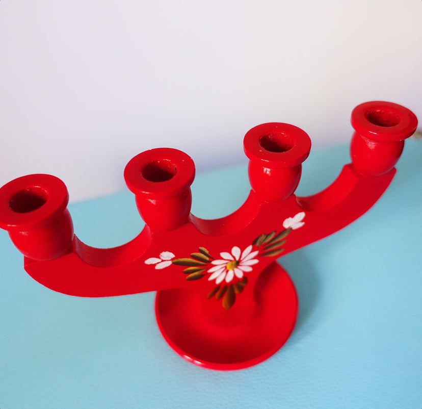 Small Swedish Folk Art candelabra