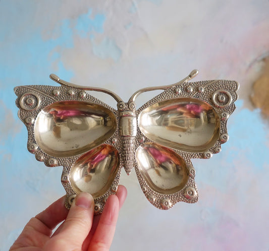 Brass butterfly trinket dish