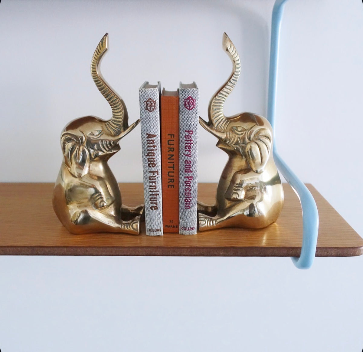 Pair of brass elephant bookends