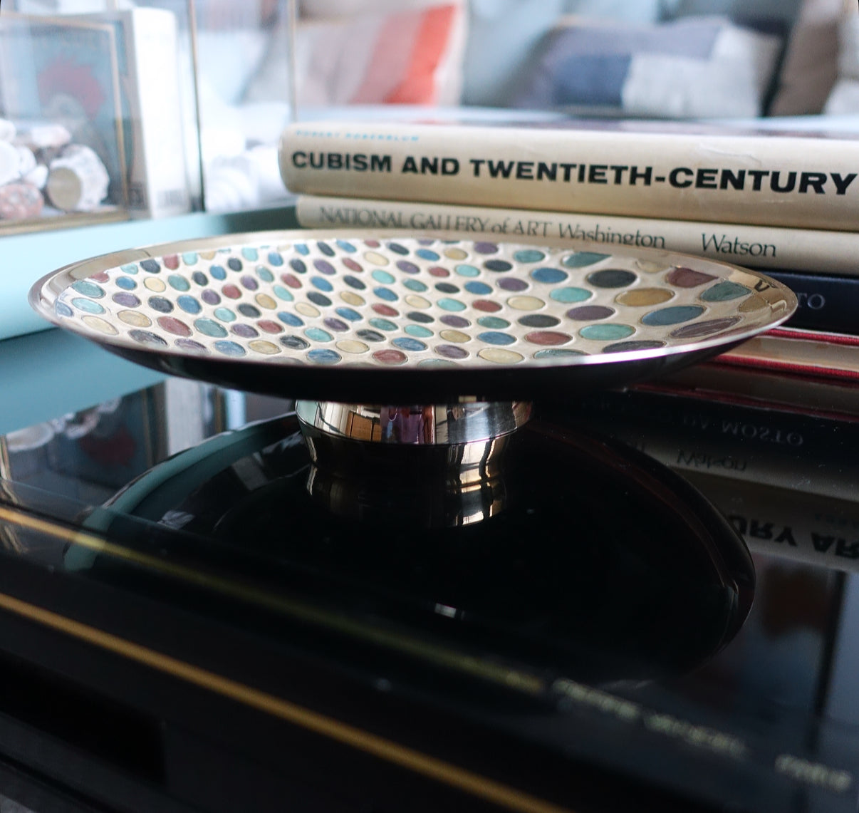 Brass polka dot bowl