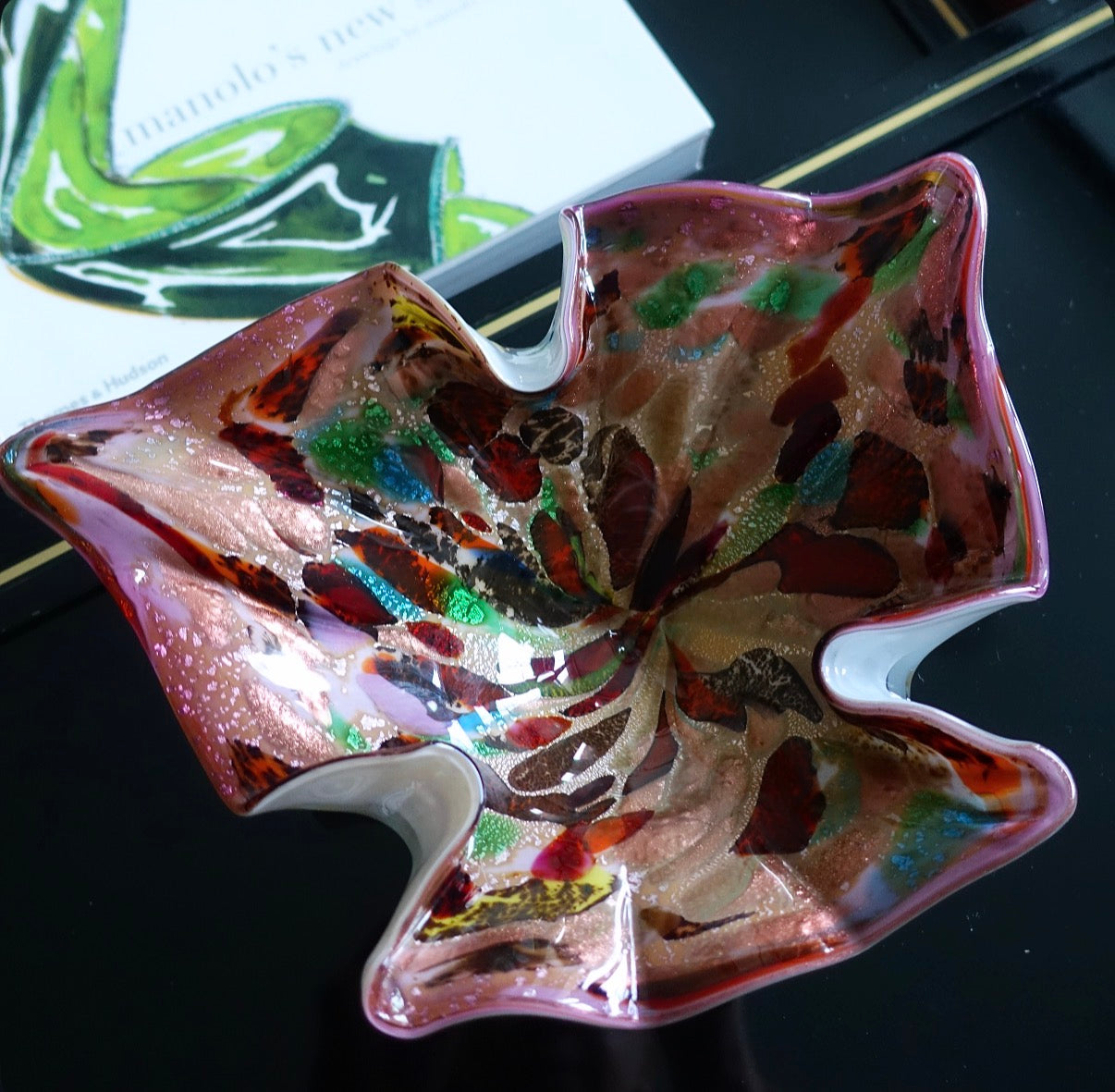 Bizantino Murano glass trinket dish