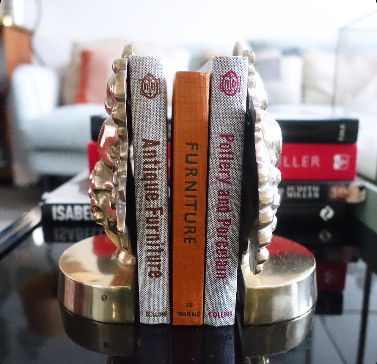 Brass fruit bookends