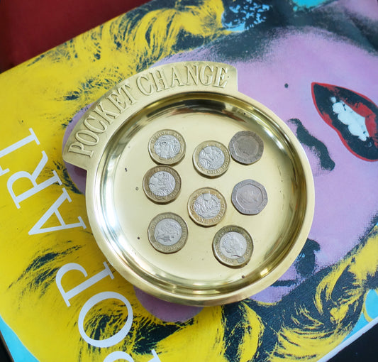 Brass pocket change dish