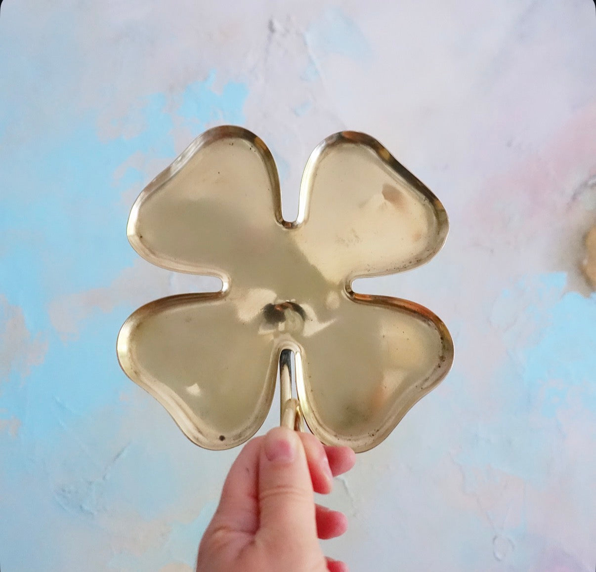 Brass Lucky four leaf clover tray