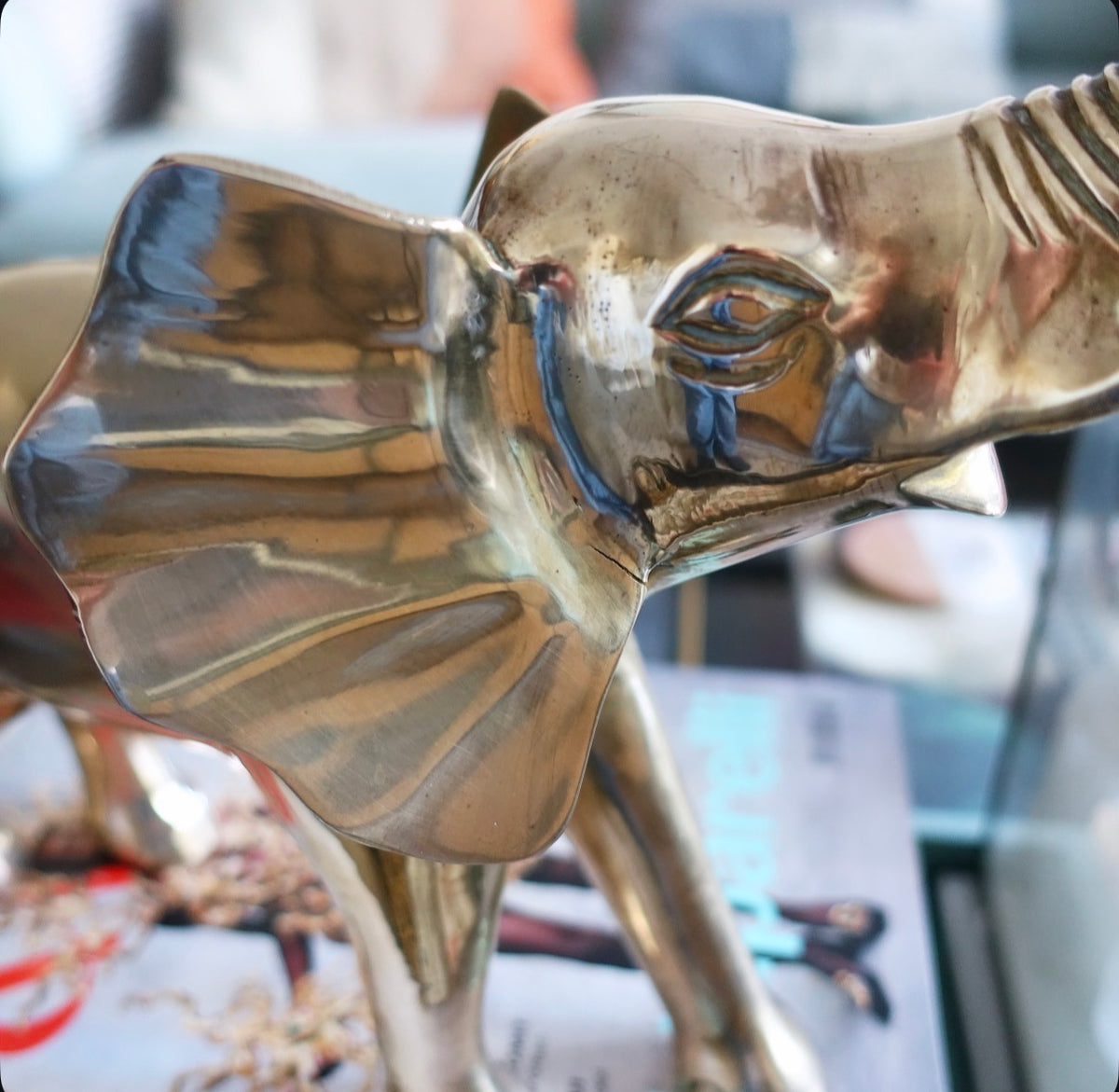 Large brass elephant
