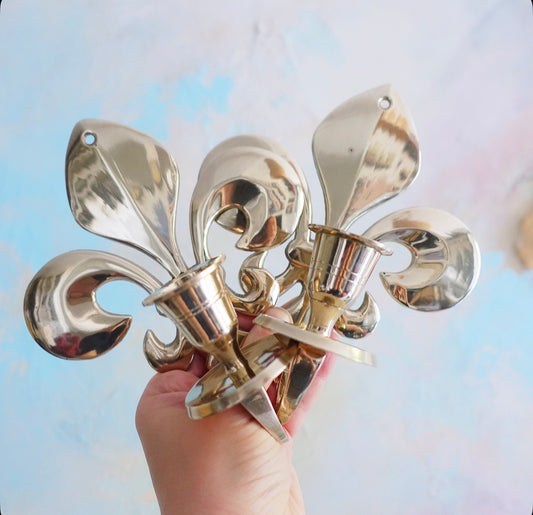 Pair of Fleur-de-lis sconces