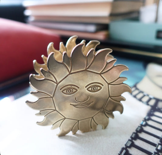 Brass sun letter holder