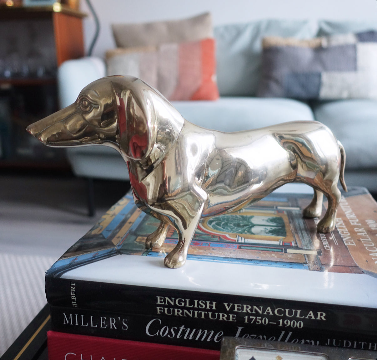 XL brass Dachshund