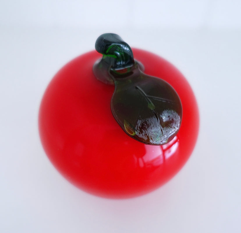 Art glass red apple