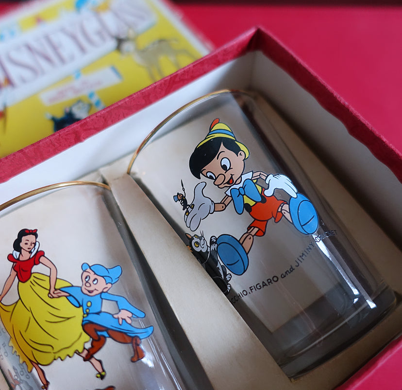 Rare set of two Disney Glass juice glasses