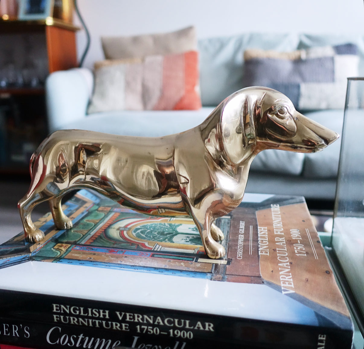 XL brass Dachshund