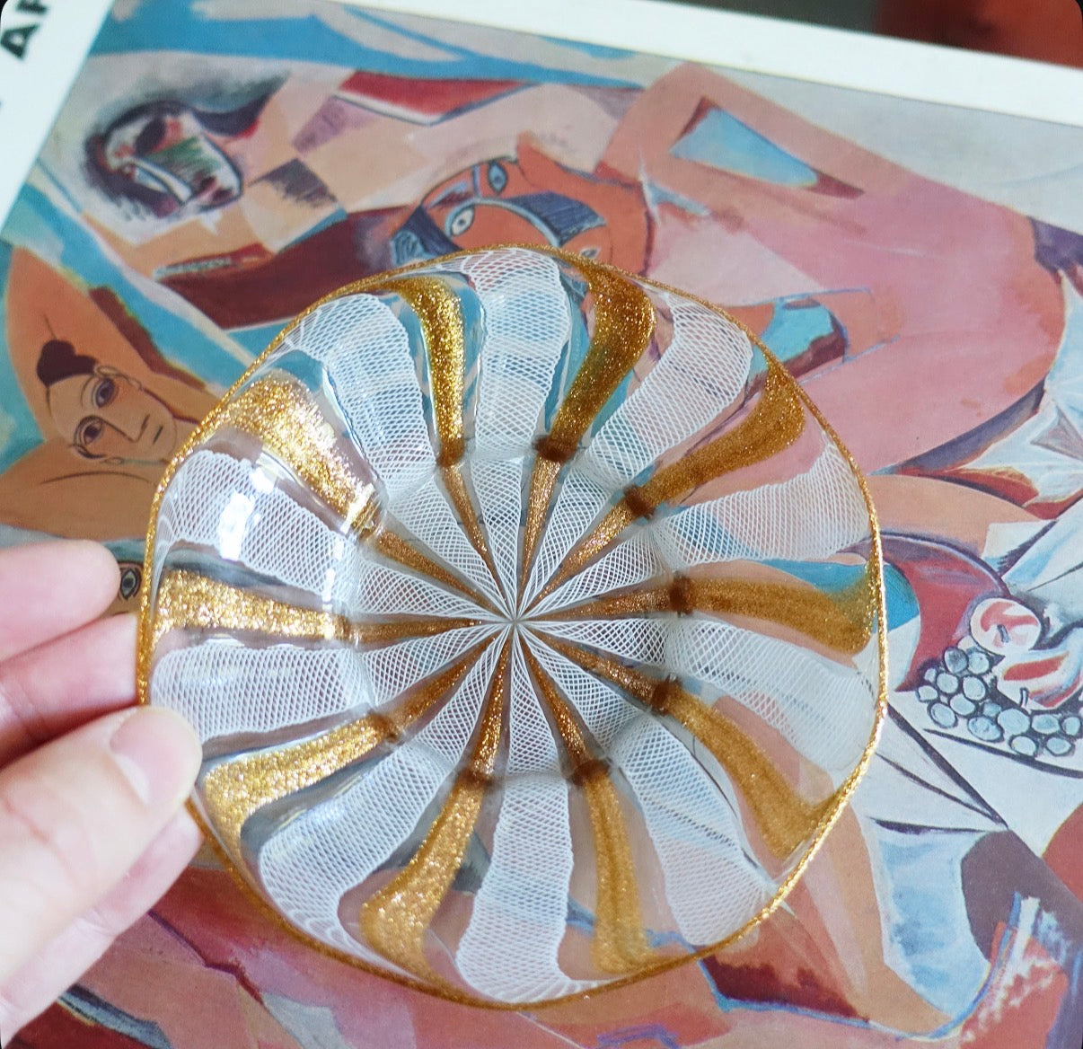 Small Zanfirico Murano glass trinket dish