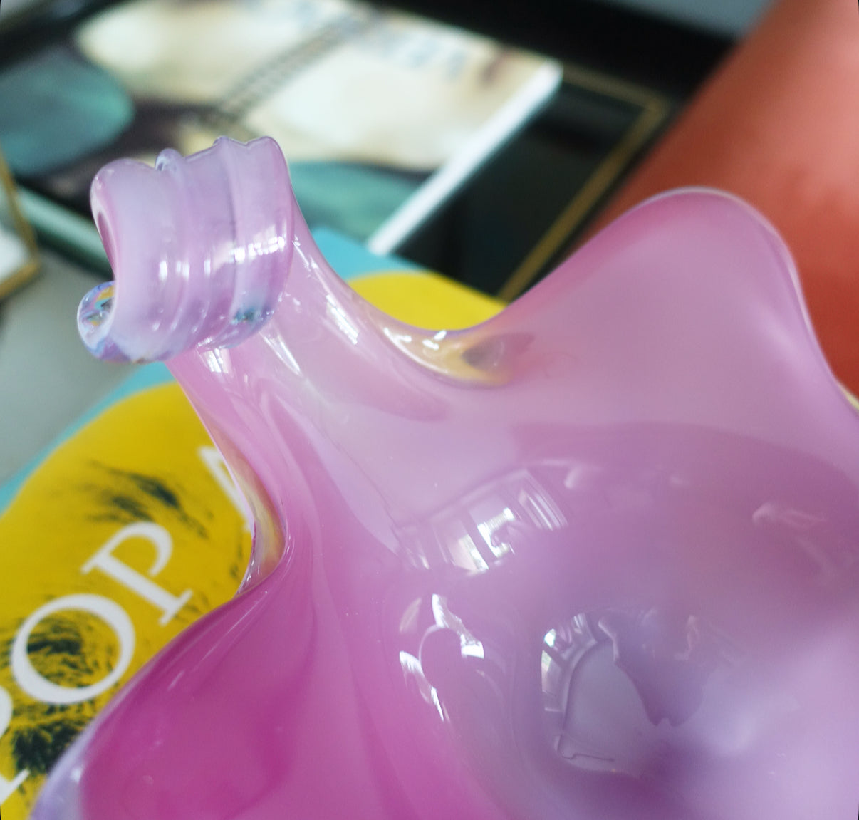 Sculptural art glass bowl