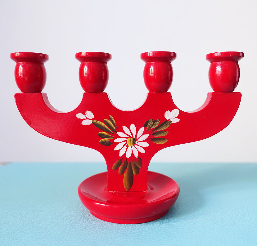 Small Swedish Folk Art candelabra