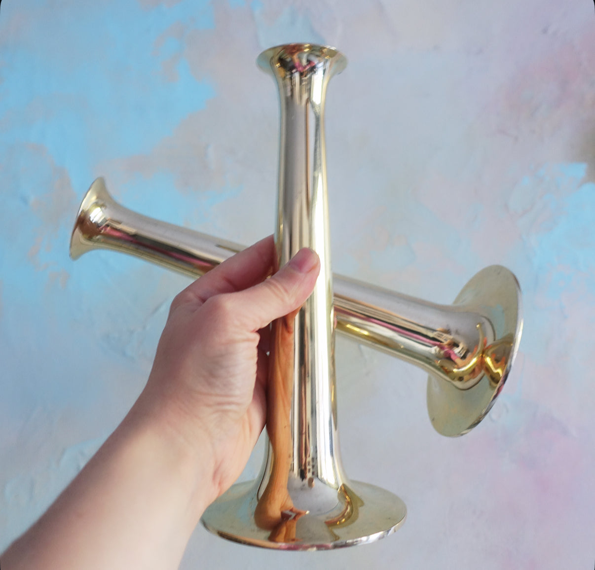 Danish brass candle holders