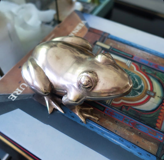 Vintage brass frog
