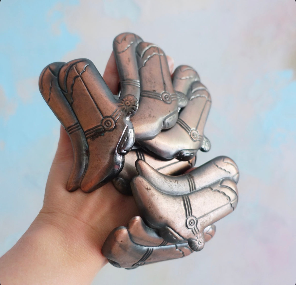 Cowboy boot napkin ring set