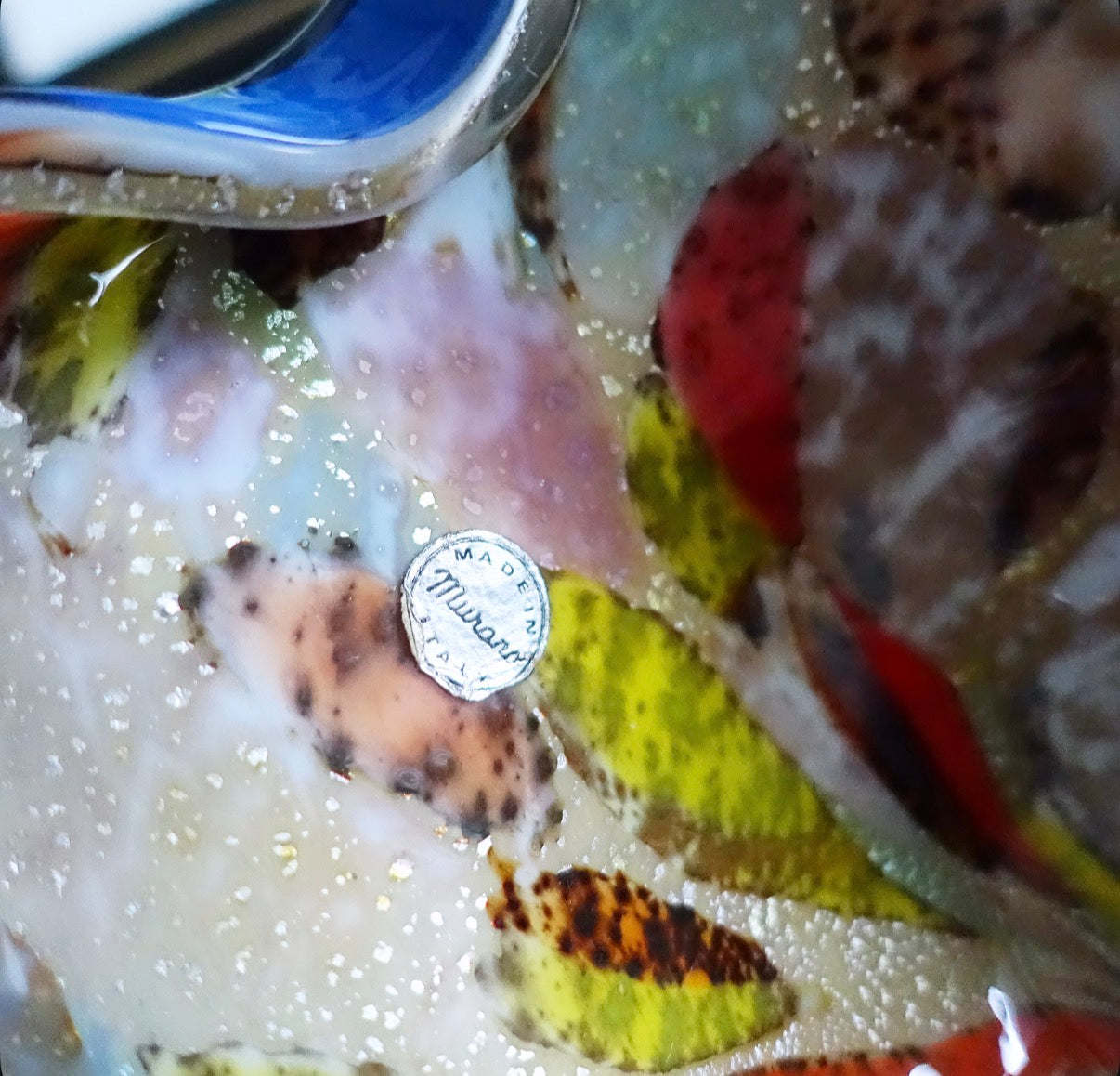 Large Blue Bizantino murano glass bowl