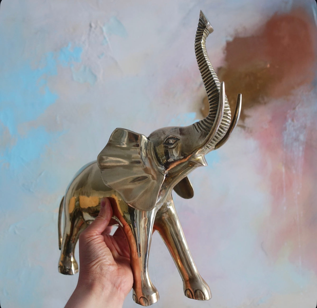 Large brass elephant