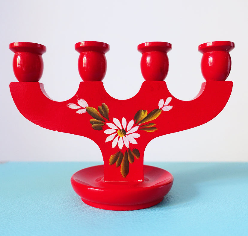 Small Swedish Folk Art candelabra