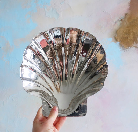Renzo Cassetti silver plated scallop shell bowl