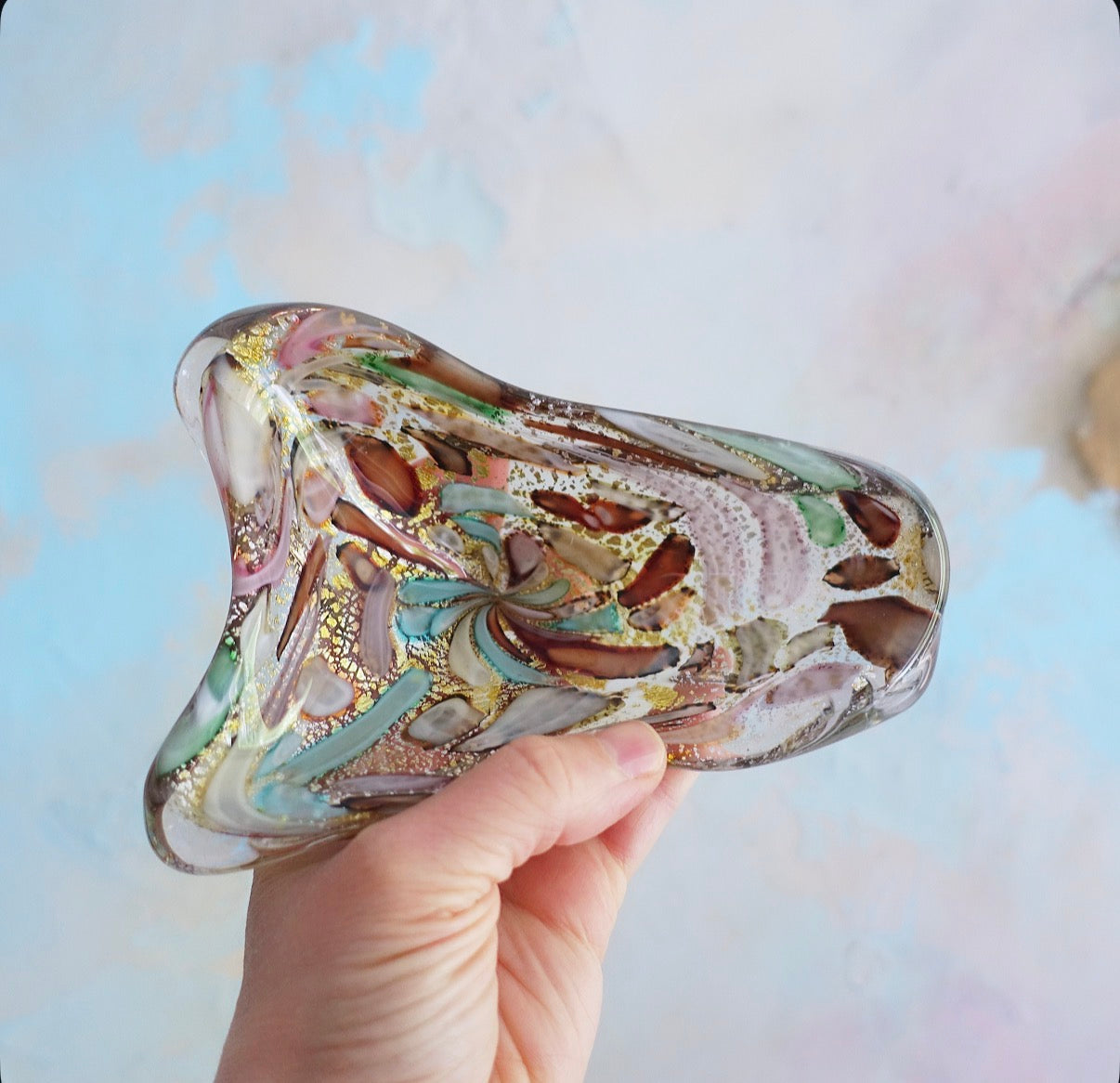 Pastel Bizantino Murano glass dish