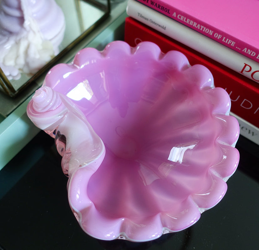 Murano glass shell bowl