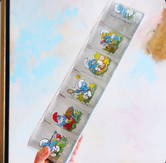 Set of six Smurf glasses