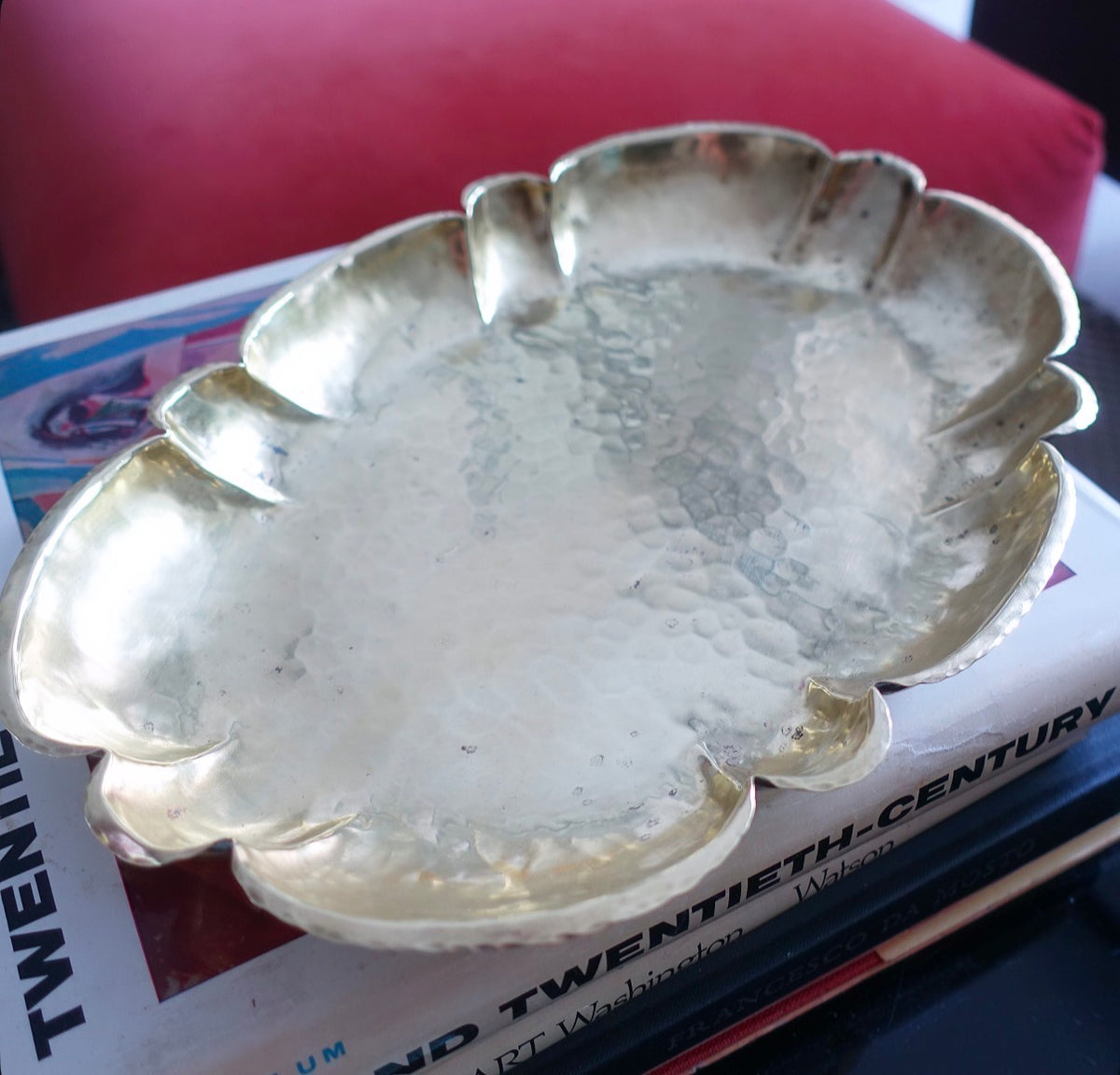 Hammered brass tray