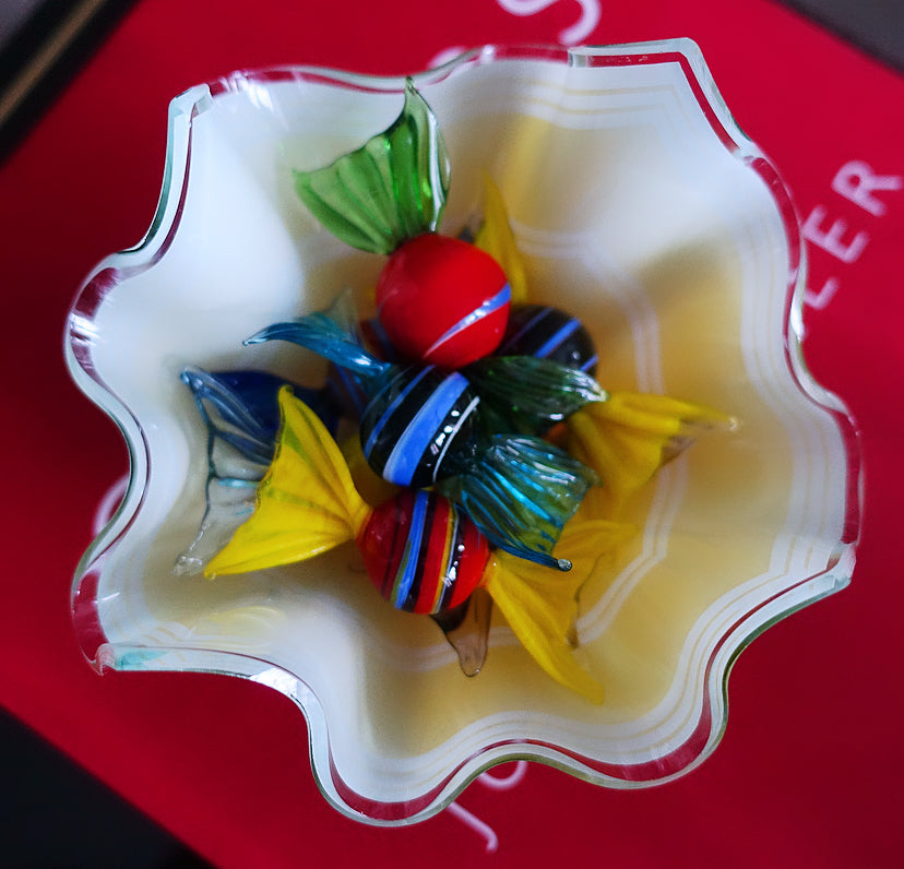 Set of seven Art glass sweets