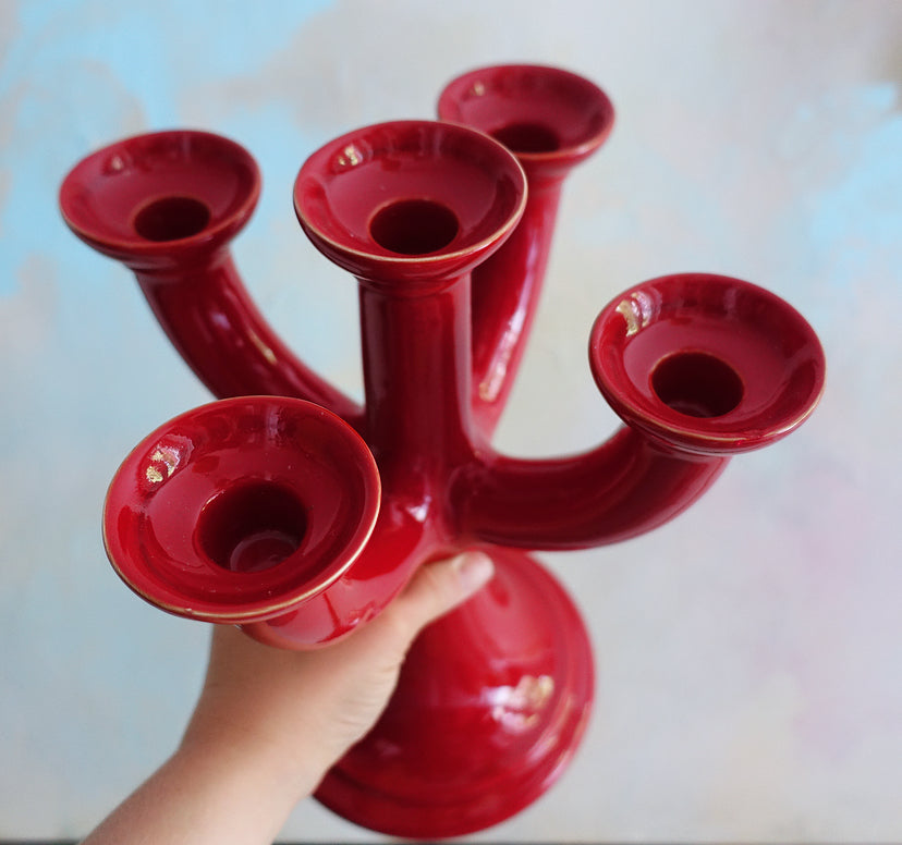 Swedish ceramic candelabra