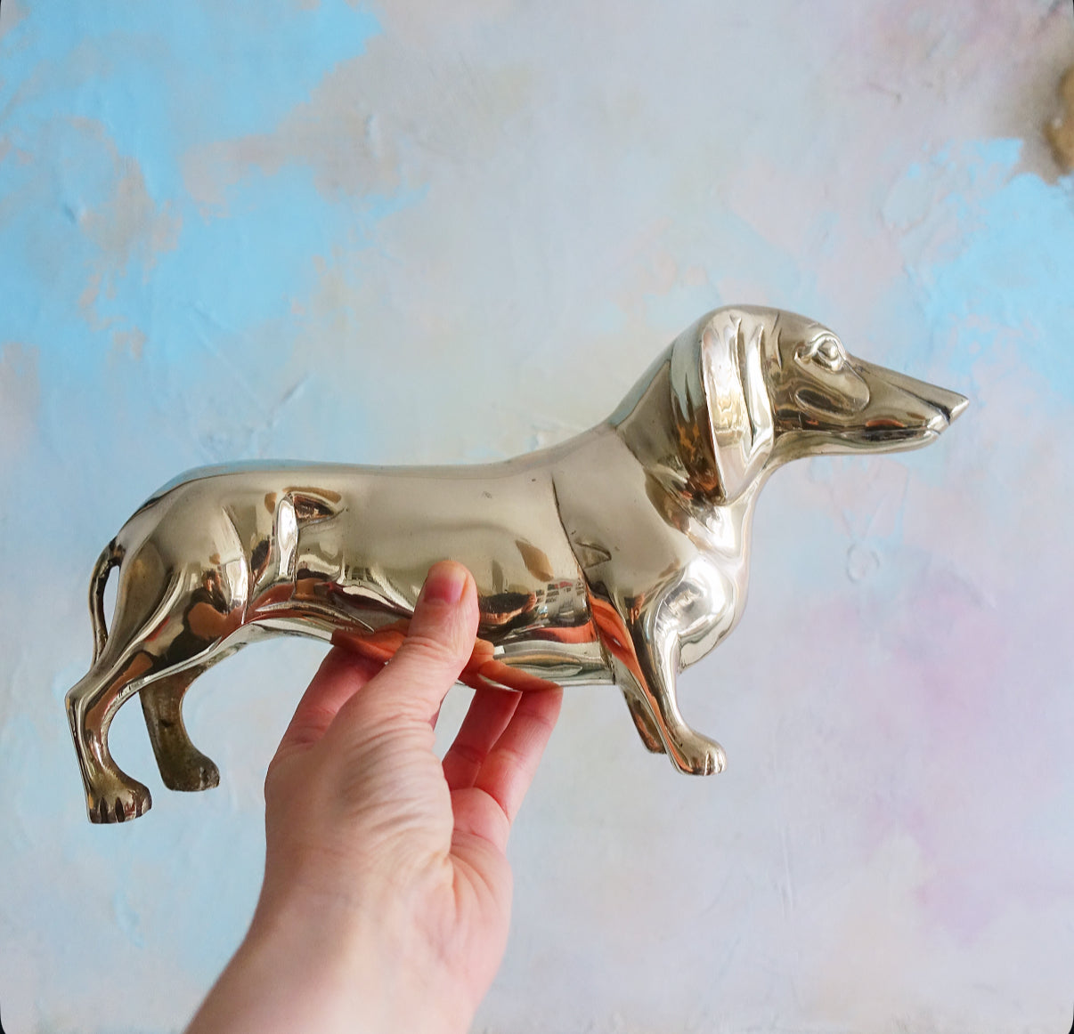 XL brass Dachshund