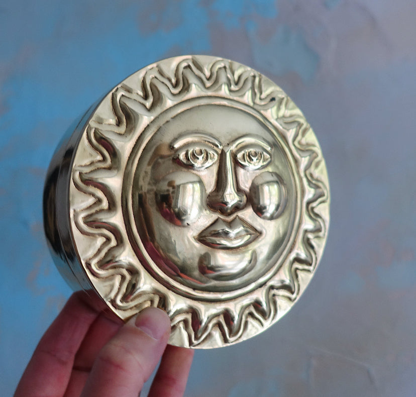 Brass sun trinket box