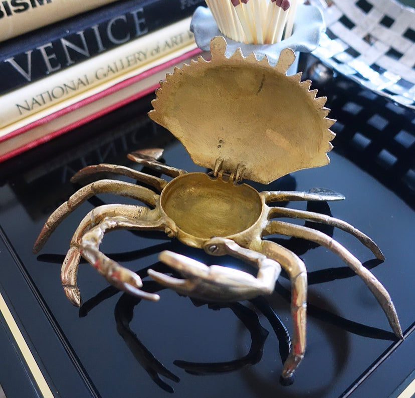 Brass crab ashtray