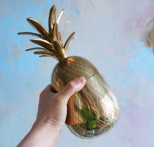 Brass pineapple container