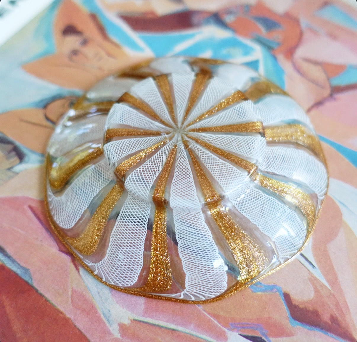 Small Zanfirico Murano glass trinket dish