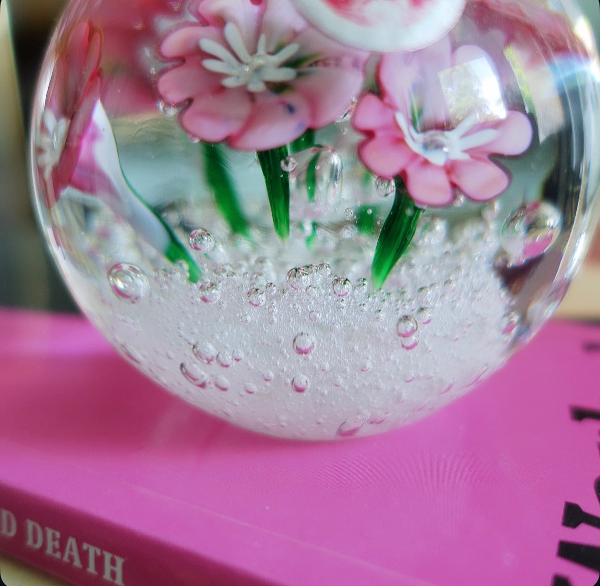 Murano glass flower paperweight