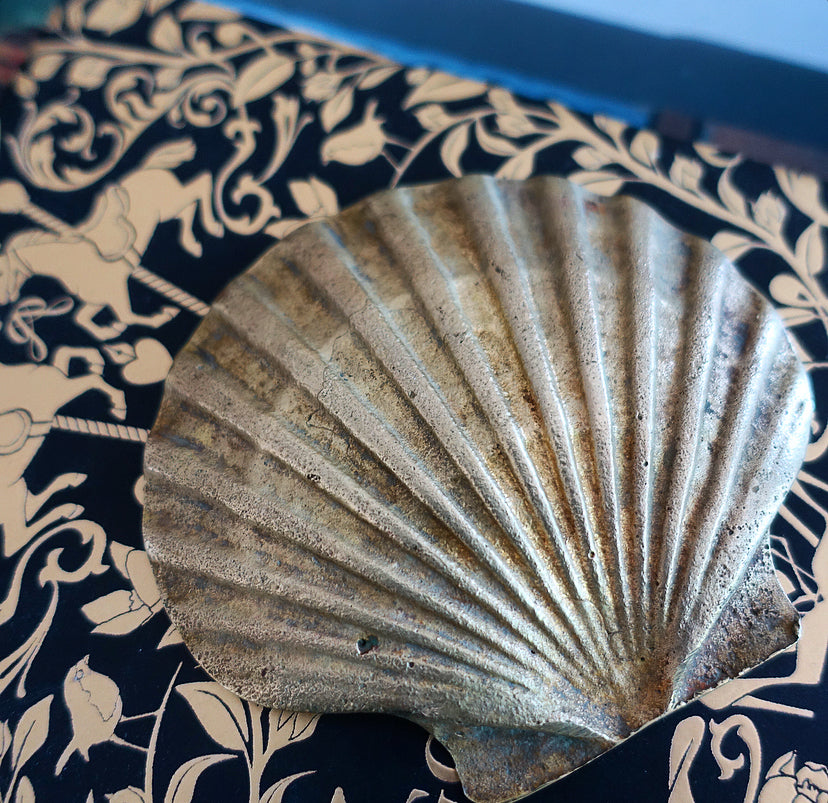 Brass scallop shell dish