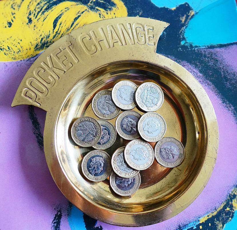 MCM brass pocket change dish