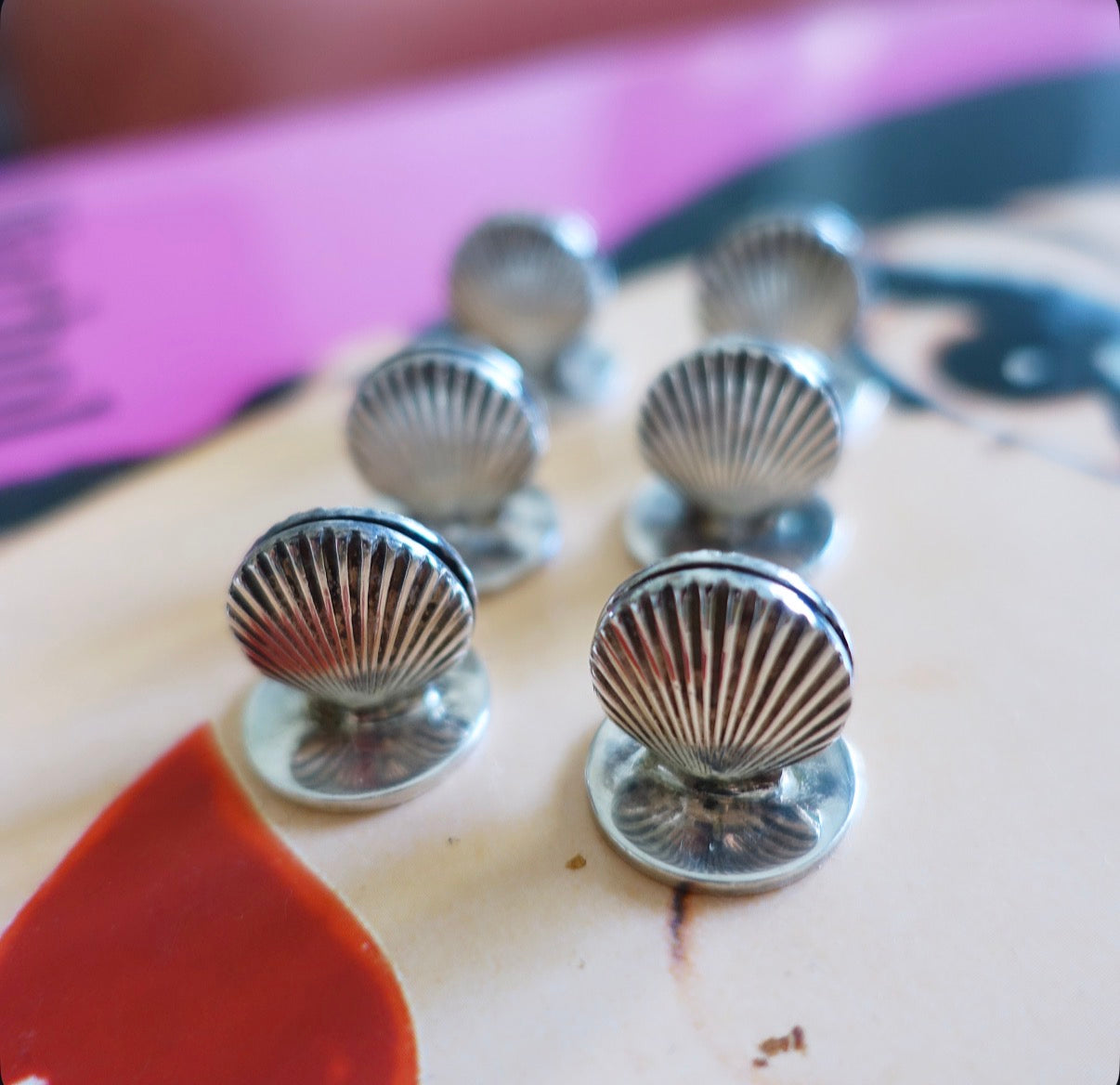 Scallop shell place card holders