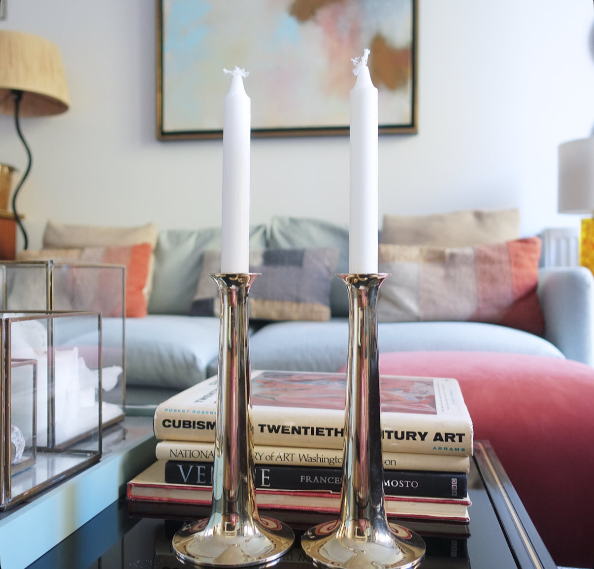 Danish brass candle holders