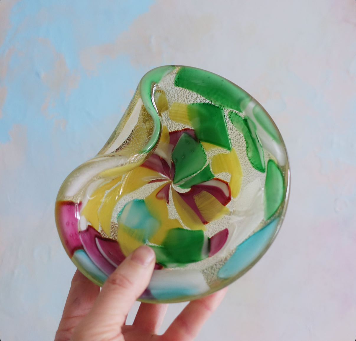 Block colour Bizantino Murano glass dish