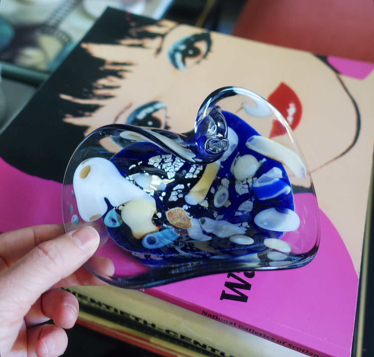 Blue Bizantino Murano glass trinket dish