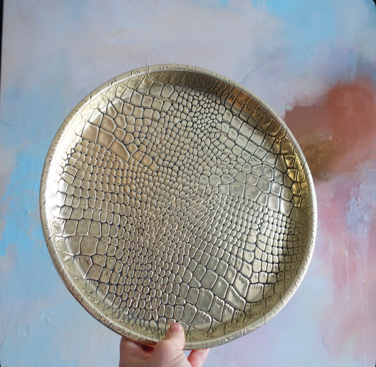 Antique brass tray