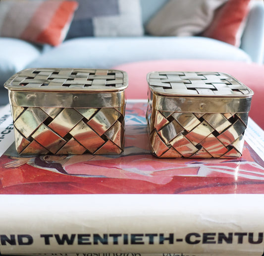 Decorative Woven brass box set