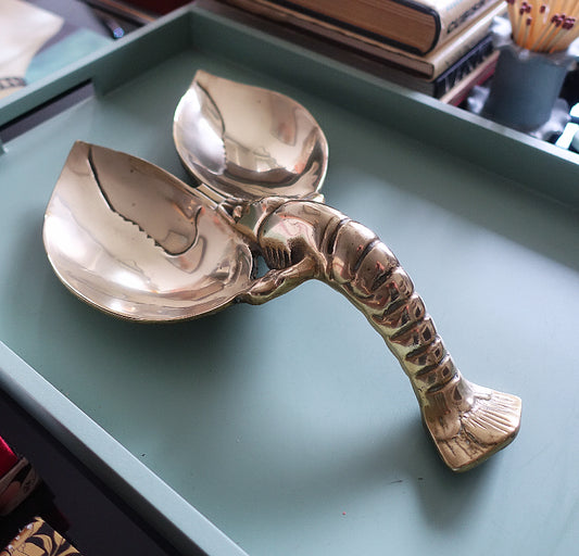 Large brass lobster trinket dish