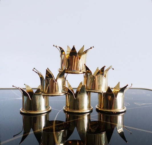 Brass crown napkin rings