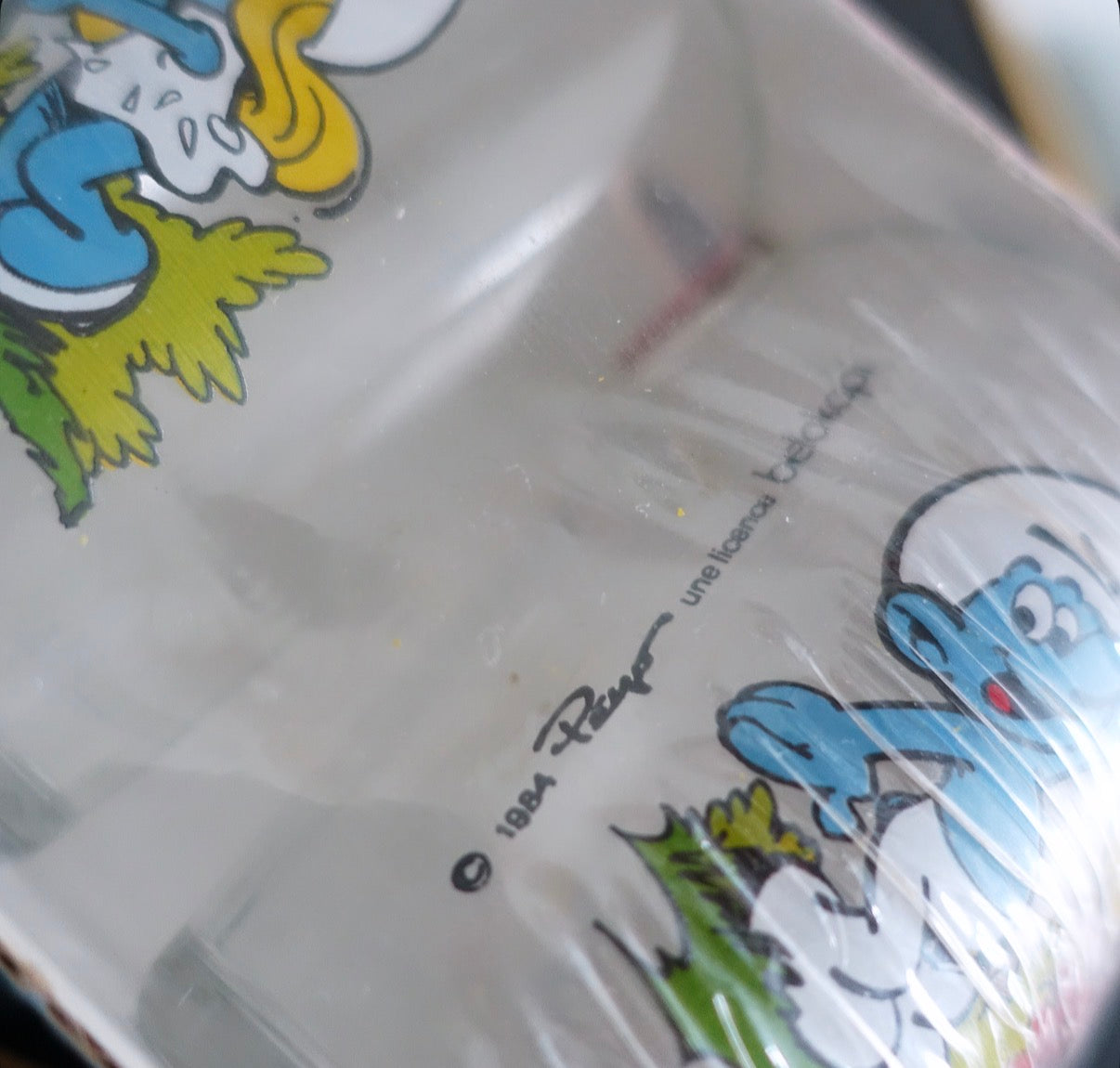 Set of six Smurf glasses